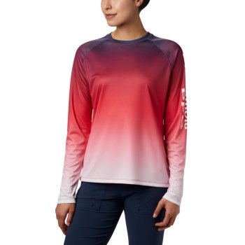 Dámské Mikiny Columbia PFG Super Tidal Long Sleeve Červené FBTQWE273